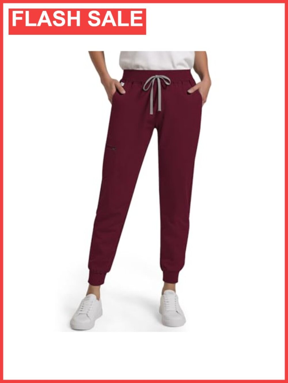 Women's Jogger Scrub Pants Mid-Rise Drawstring Medical Nursing